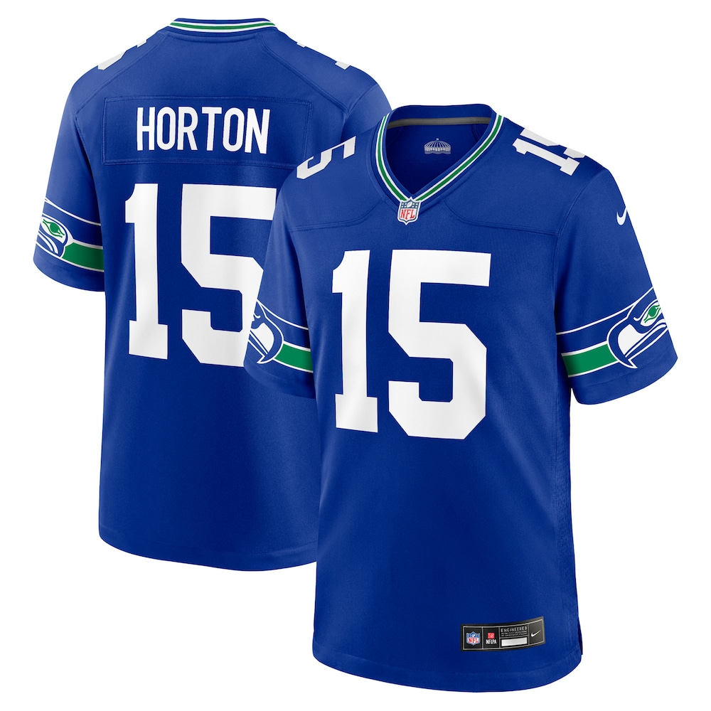 Seattle Seahawks Merch - Men's Tory Horton Royal Alternate Game Jersey
