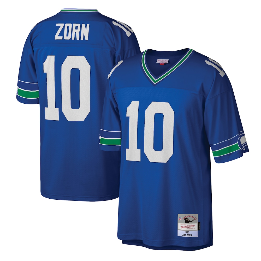Seattle Seahawks Merch - Men's Jim Zorn Royal Legacy Replica Jersey - Great Football Gifts