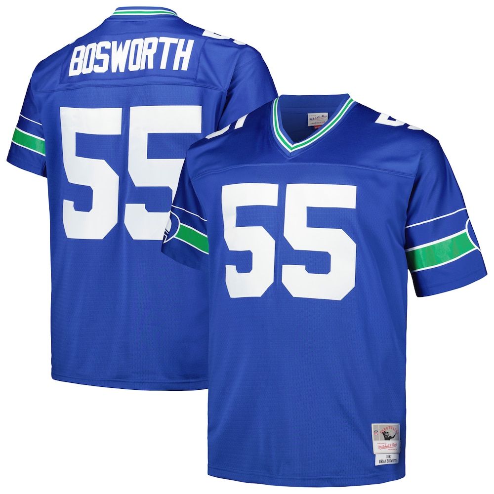 Seattle Seahawks Merch - Men's Brian Bosworth Royal 1987 Legacy Retired Player Jersey, Big & Tall 1 - Unicasport Seattle Seahawks Merch - Men's Brian Bosworth Royal 1987 Legacy Retired Player Jersey, Big & Tall