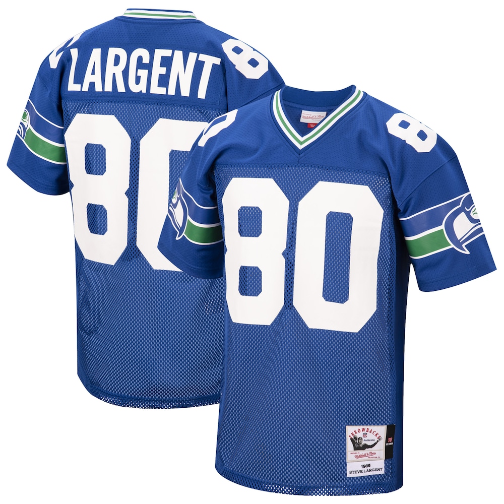 Seattle Seahawks Merch - Men's 1985 Steve Largent Royal Authentic Throwback Retired Player Jersey - Football Fan Gear 1 - Unicasport Seattle Seahawks Merch - Men's 1985 Steve Largent Royal Authentic Throwback Retired Player Jersey - Football Fan Gear