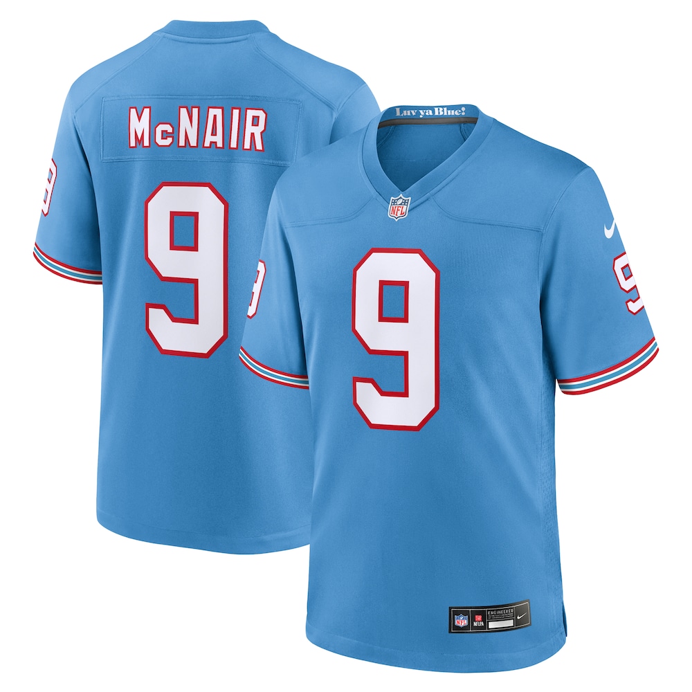 Tennessee Titans Merch - Men's Steve McNair Light Retired Player Alternate Game Jersey, Blue 1 - Unicasport Tennessee Titans Merch - Men's Steve McNair Light Retired Player Alternate Game Jersey, Blue
