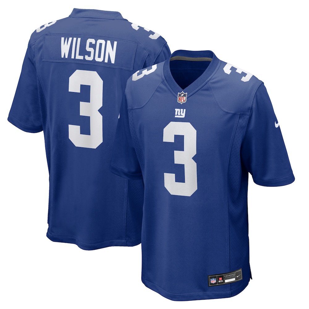 New York Giants Merch - Men's Russell Wilson Royal Game Jersey 1 - Unicasport New York Giants Merch - Men's Russell Wilson Royal Game Jersey
