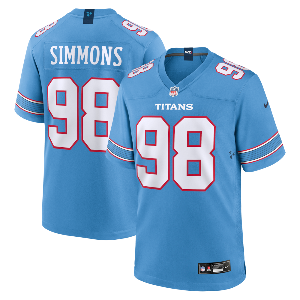 Tennessee Titans Merch - Men's Jeffery Simmons Light Game Jersey, Blue 1 - Unicasport Tennessee Titans Merch - Men's Jeffery Simmons Light Game Jersey, Blue