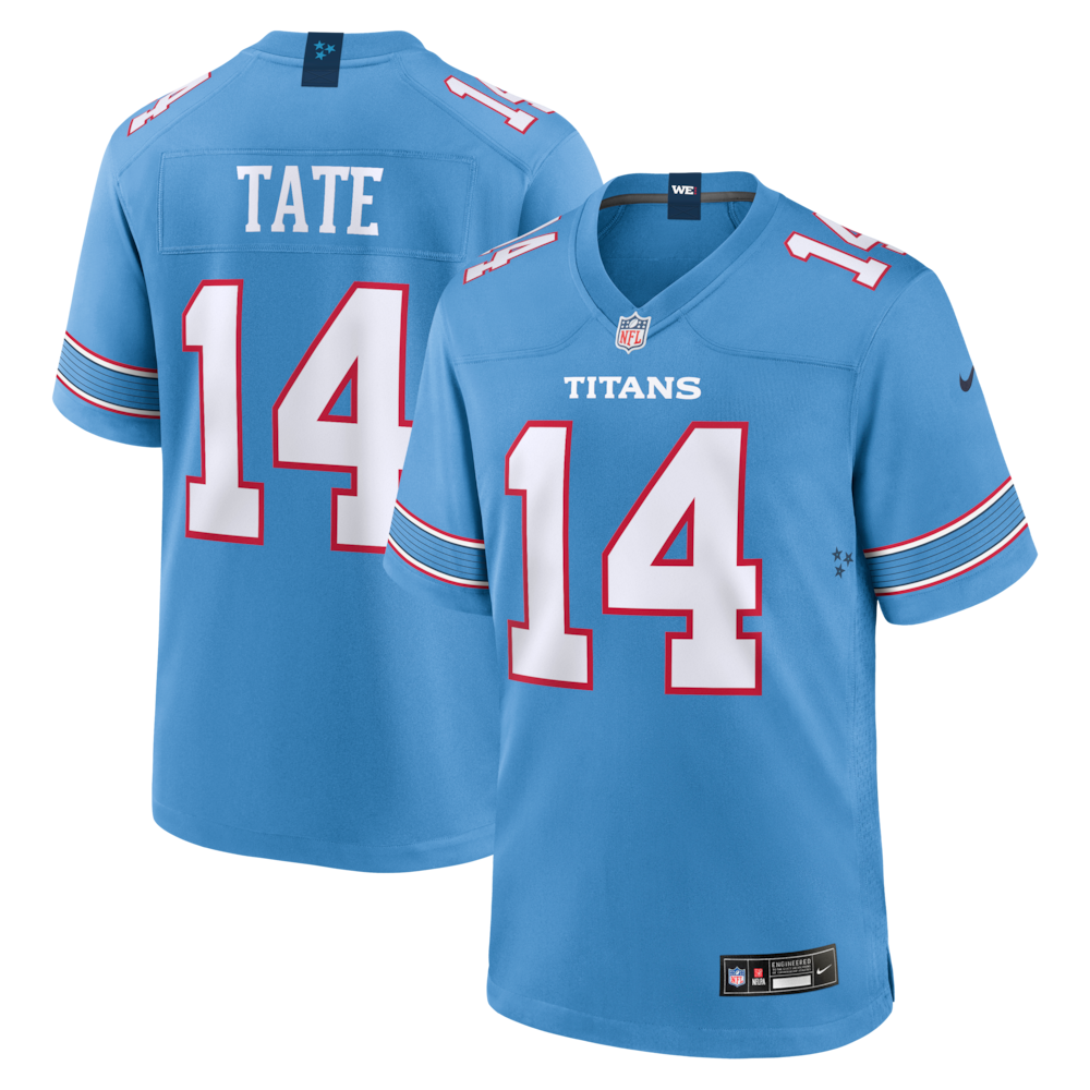 Tennessee Titans Merch - Men's Carnell Tate Light 2026 NFL Draft First Round Pick No. 4 Team Game Jersey, Blue For Adults