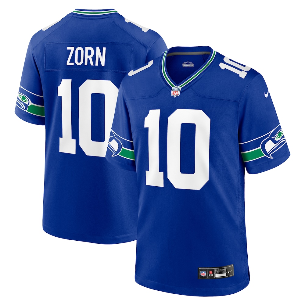 Seattle Seahawks Merch - Men's Jim Zorn Royal Retired Player Alternate Game Jersey 1 - Unicasport Seattle Seahawks Merch - Men's Jim Zorn Royal Retired Player Alternate Game Jersey