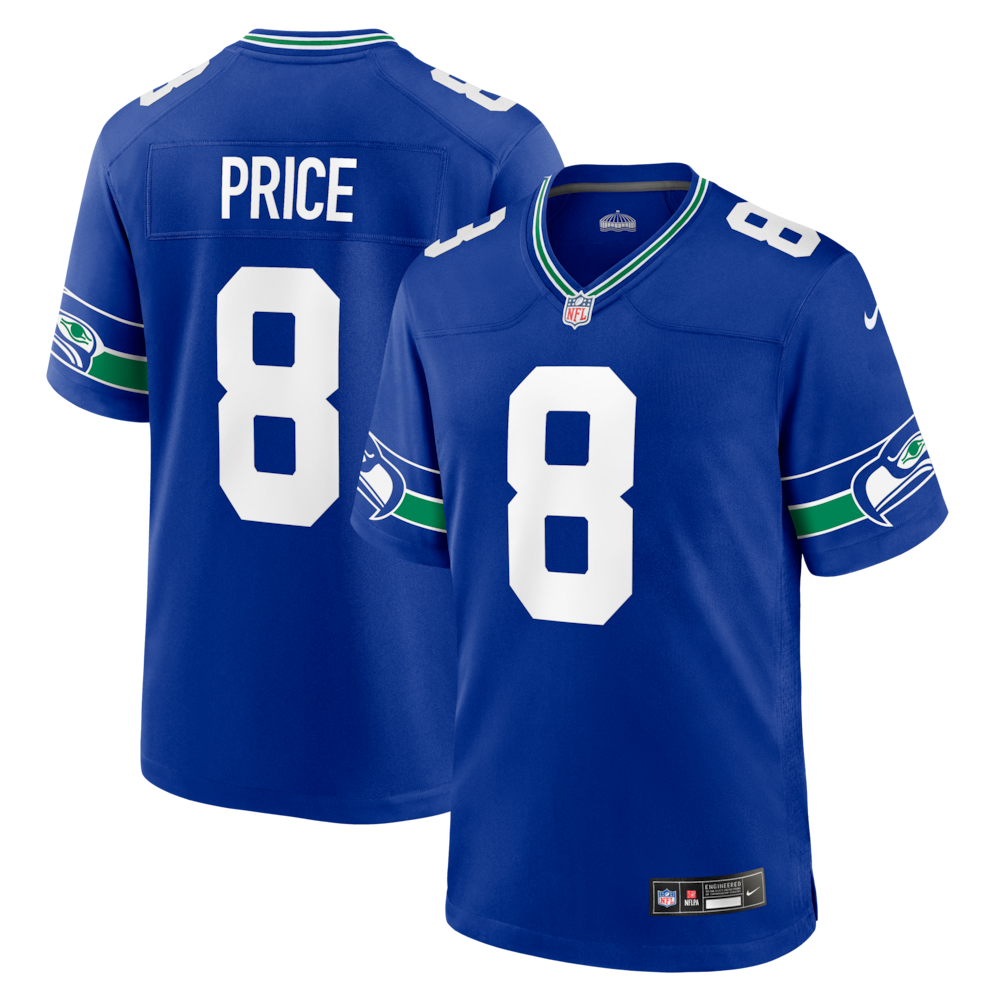 Seattle Seahawks Merch - Men's Jadarian Price Royal Alternate Game Jersey 1 - Unicasport Seattle Seahawks Merch - Men's Jadarian Price Royal Alternate Game Jersey