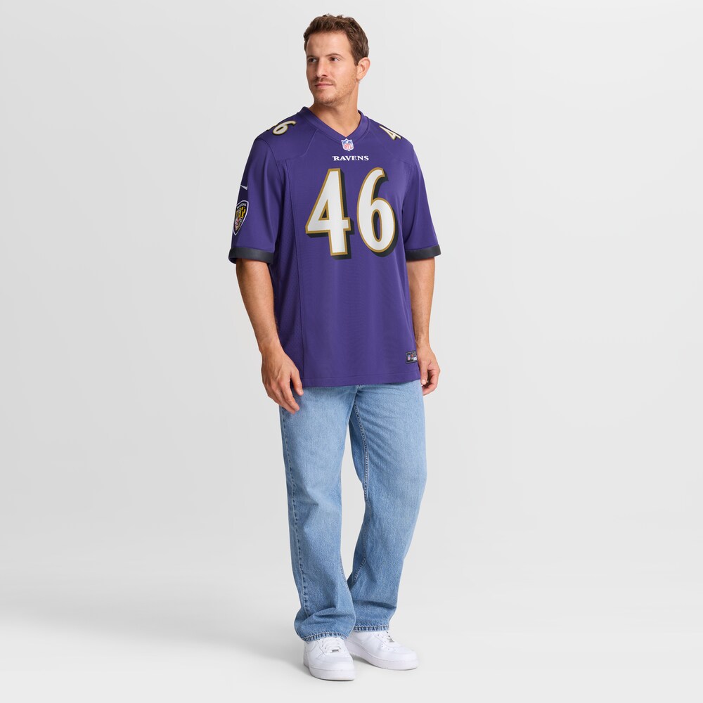 Baltimore Ravens Merch - Men's Nick Moore Purple Game Jersey 1 - Unicasport Baltimore Ravens Merch - Men's Nick Moore Purple Game Jersey