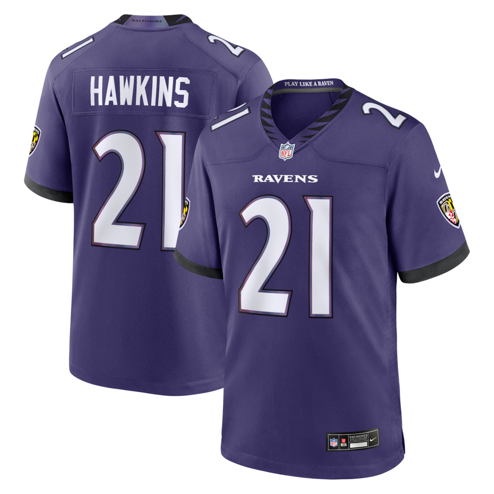 Baltimore Ravens Merch - Men's Jaylinn Hawkins Purple Team Game Jerseys For Men 1 - Unicasport Baltimore Ravens Merch - Men's Jaylinn Hawkins Purple Team Game Jerseys For Men