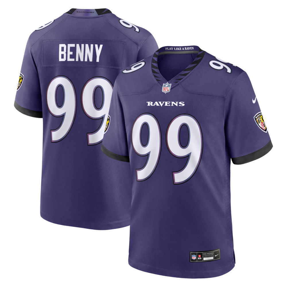 Baltimore Ravens Merch - Men's Rayshaun Benny Purple Team Game Jersey - Best Gift For A Football Lover 1 - Unicasport Baltimore Ravens Merch - Men's Rayshaun Benny Purple Team Game Jersey - Best Gift For A Football Lover