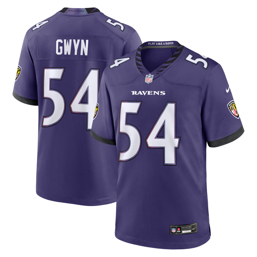 Baltimore Ravens Merch - Men's Jovaughn Gwyn Purple Team Game Jersey 1 - Unicasport Baltimore Ravens Merch - Men's Jovaughn Gwyn Purple Team Game Jersey