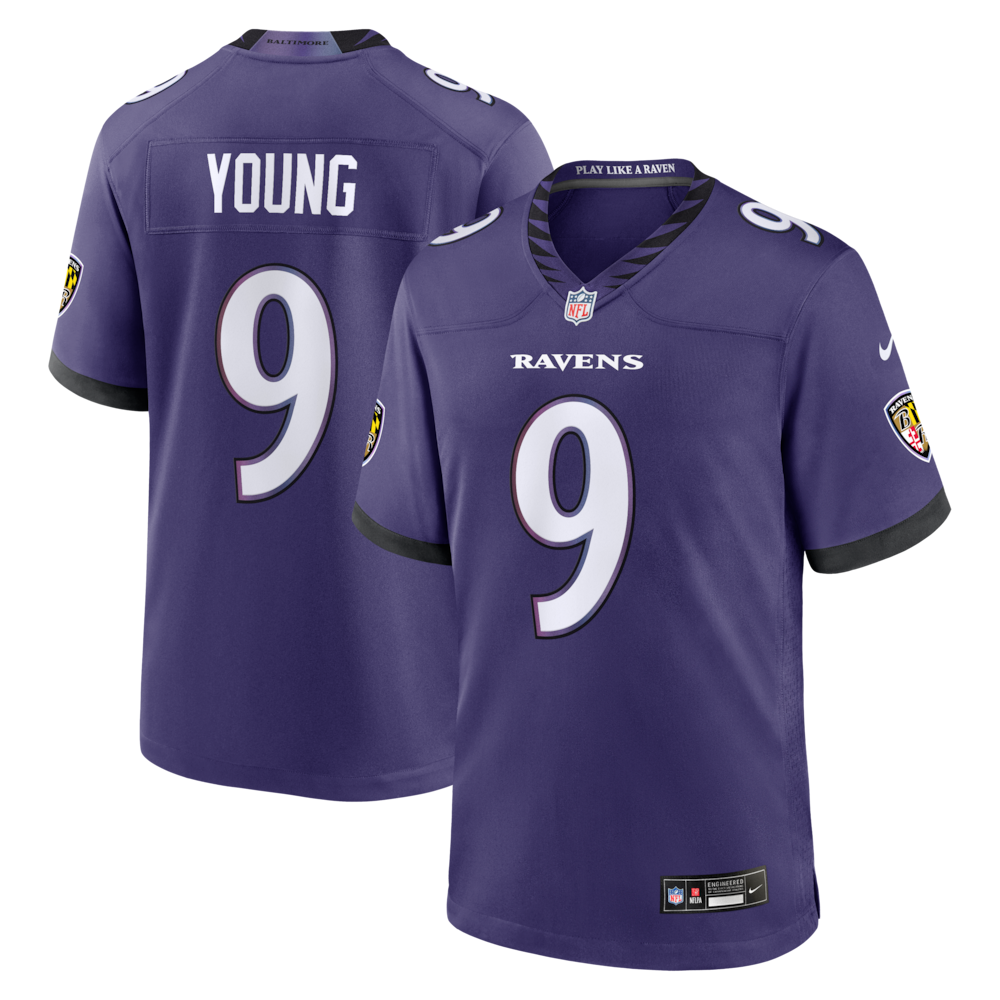 Baltimore Ravens Merch - Men's Zion Young Purple Team Game Jersey 1 - Unicasport Baltimore Ravens Merch - Men's Zion Young Purple Team Game Jersey