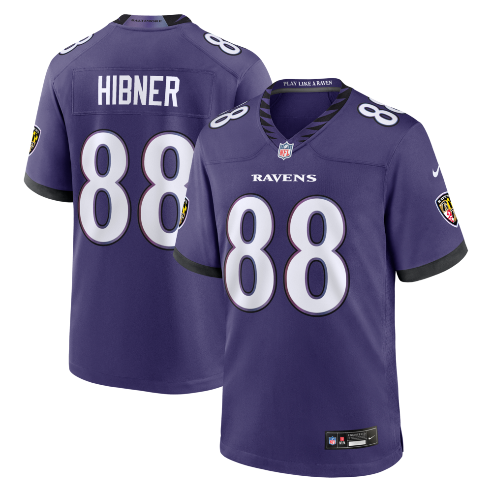 Baltimore Ravens Merch - Men's Matthew Hibner Purple Team Game Jersey 1 - Unicasport Baltimore Ravens Merch - Men's Matthew Hibner Purple Team Game Jersey