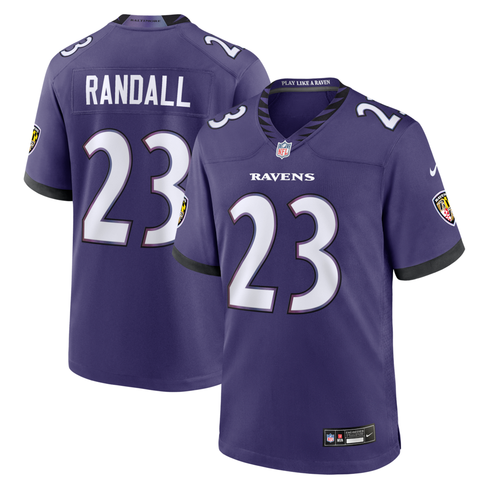 Baltimore Ravens Merch - Men's Adam Randall Purple Team Game Jersey 1 - Unicasport Baltimore Ravens Merch - Men's Adam Randall Purple Team Game Jersey