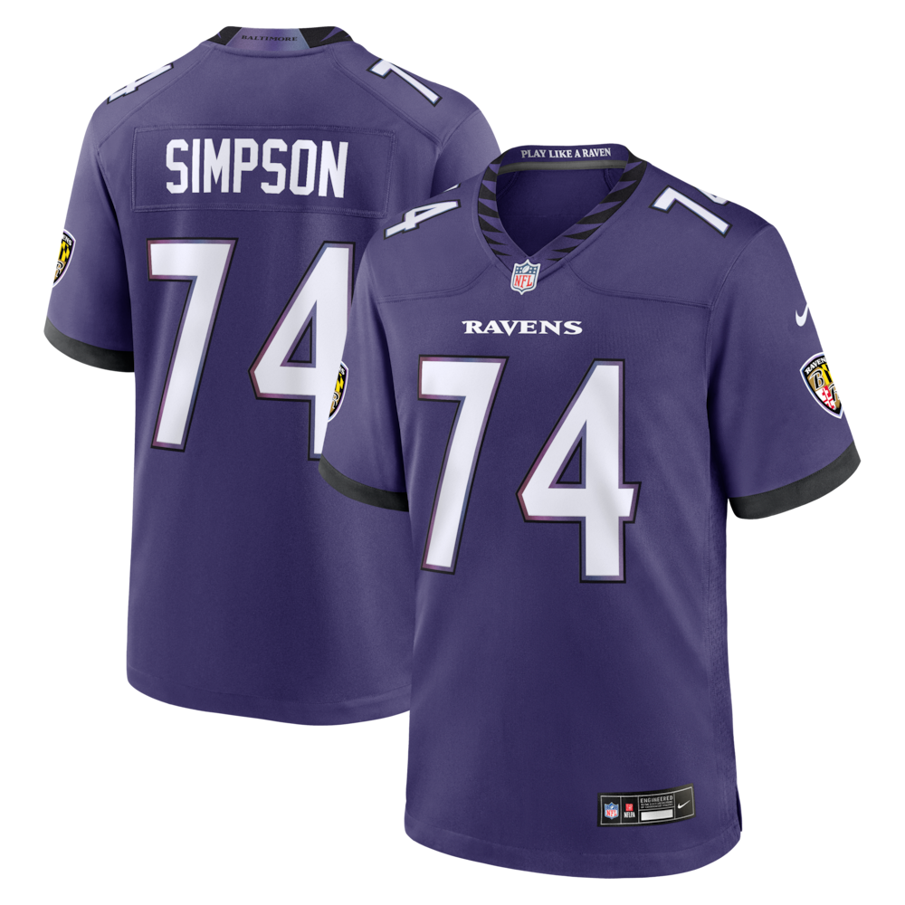 Baltimore Ravens Merch - Men's John Simpson Purple Team Game Jersey - American Football Fan Gifts 1 - Unicasport Baltimore Ravens Merch - Men's John Simpson Purple Team Game Jersey - American Football Fan Gifts