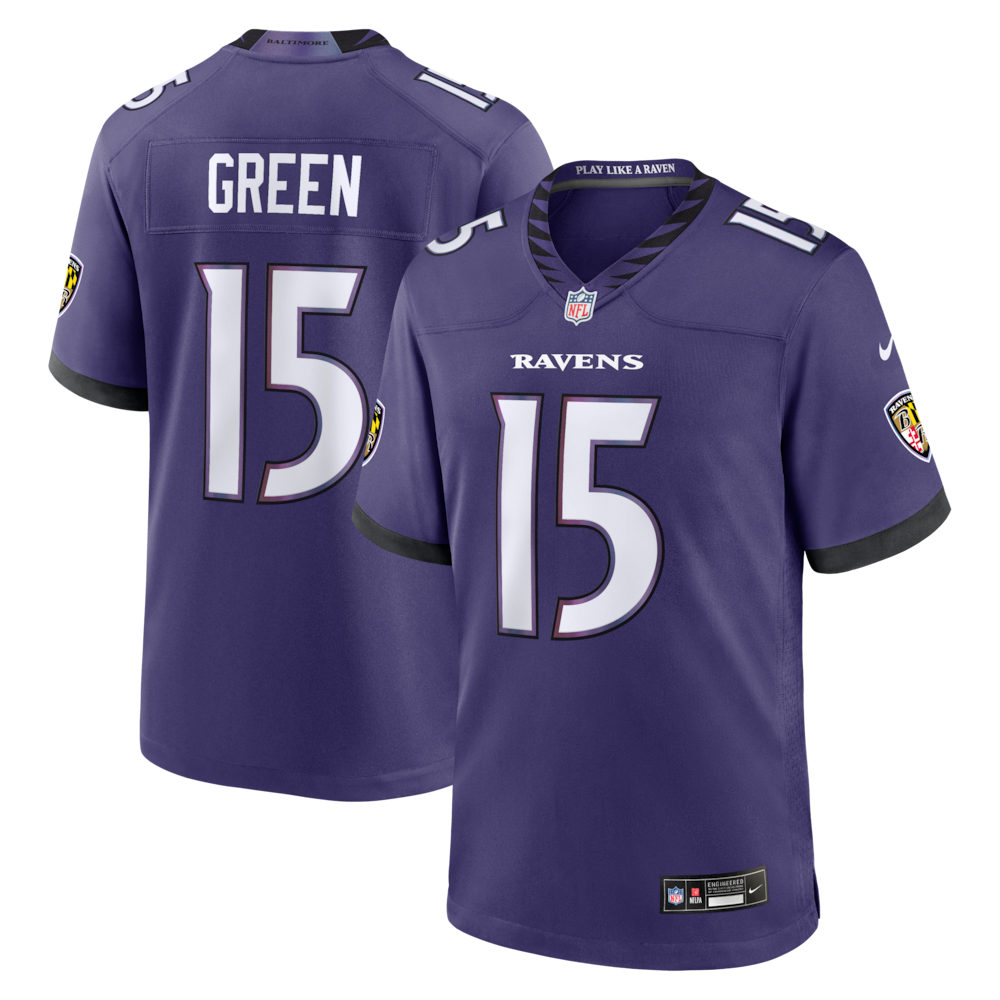Baltimore Ravens Merch - Men's Mike Purple Team Game Jersey, Green 1 - Unicasport Baltimore Ravens Merch - Men's Mike Purple Team Game Jersey, Green
