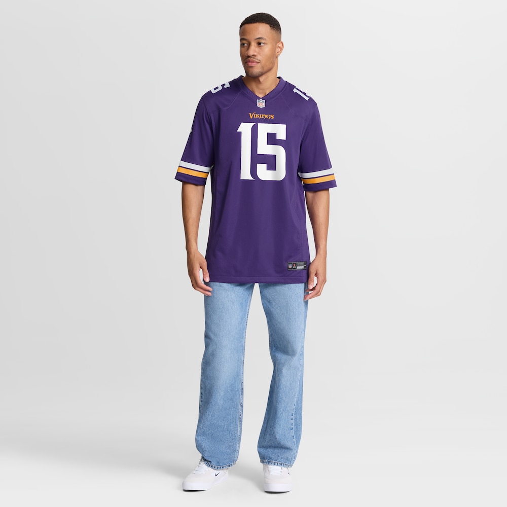 Minnesota Vikings Merch - Men's Dallas Turner Purple Game Jersey 1 - Unicasport Minnesota Vikings Merch - Men's Dallas Turner Purple Game Jersey