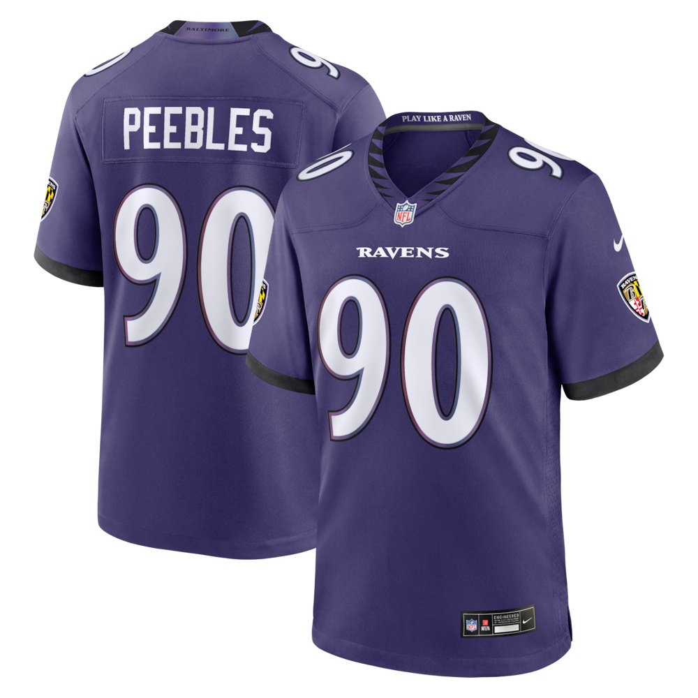 Baltimore Ravens Merch - Men's Aeneas Peebles Purple Team Game Jersey 1 - Unicasport Baltimore Ravens Merch - Men's Aeneas Peebles Purple Team Game Jersey