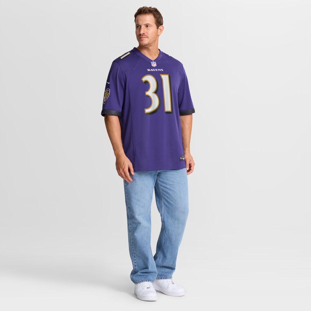 Baltimore Ravens Merch - Men's Jamal Lewis Purple Game Retired Player Jersey 1 - Unicasport Baltimore Ravens Merch - Men's Jamal Lewis Purple Game Retired Player Jersey