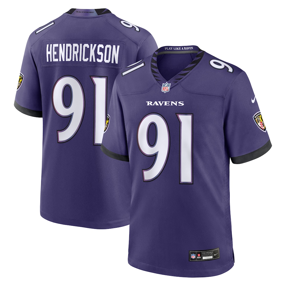 Baltimore Ravens Merch - Men's Trey Hendrickson Purple Team Game Jersey 1 - Unicasport Baltimore Ravens Merch - Men's Trey Hendrickson Purple Team Game Jersey