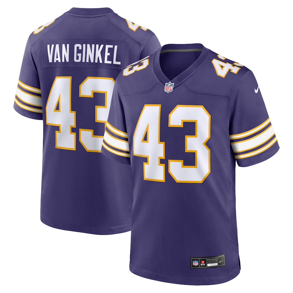 Minnesota Vikings Merch - Men's Andrew Van Ginkel Purple Alternate Game Jersey - Football Gifts For Men 1 - Unicasport Minnesota Vikings Merch - Men's Andrew Van Ginkel Purple Alternate Game Jersey - Football Gifts For Men