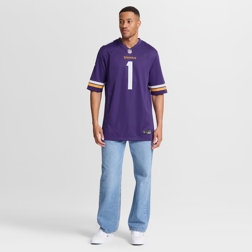 Minnesota Vikings Merch - Men's Number 1 Dad Purple Game Jersey 1 - Unicasport Minnesota Vikings Merch - Men's Number 1 Dad Purple Game Jersey