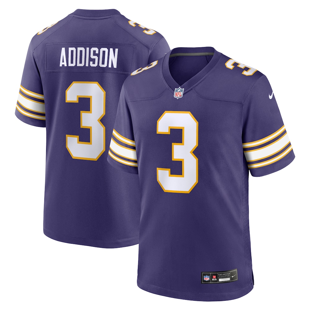 Minnesota Vikings Merch - Men's Jordan Addison Purple Alternate Game Jersey 1 - Unicasport Minnesota Vikings Merch - Men's Jordan Addison Purple Alternate Game Jersey