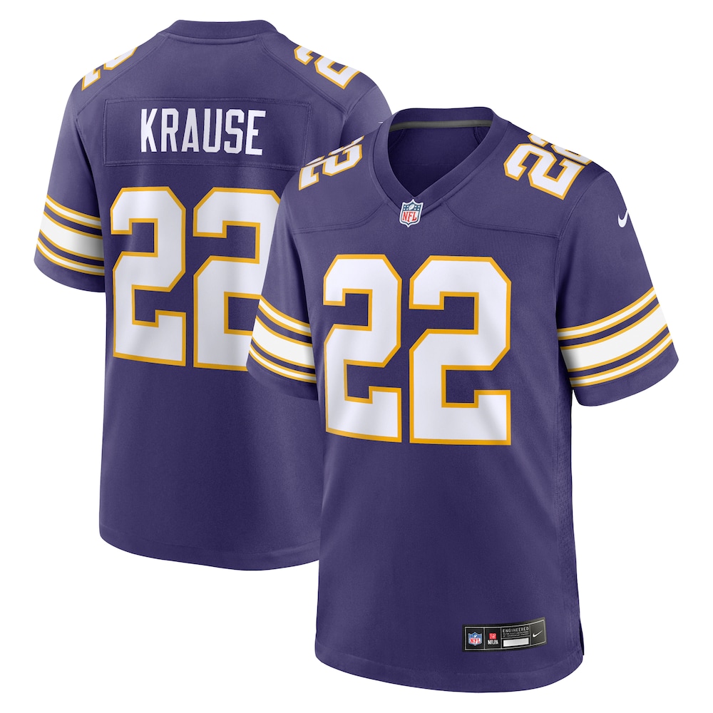 Minnesota Vikings Merch - Men's Paul Krause Purple Retired Player Alternate Game Jersey 1 - Unicasport Minnesota Vikings Merch - Men's Paul Krause Purple Retired Player Alternate Game Jersey