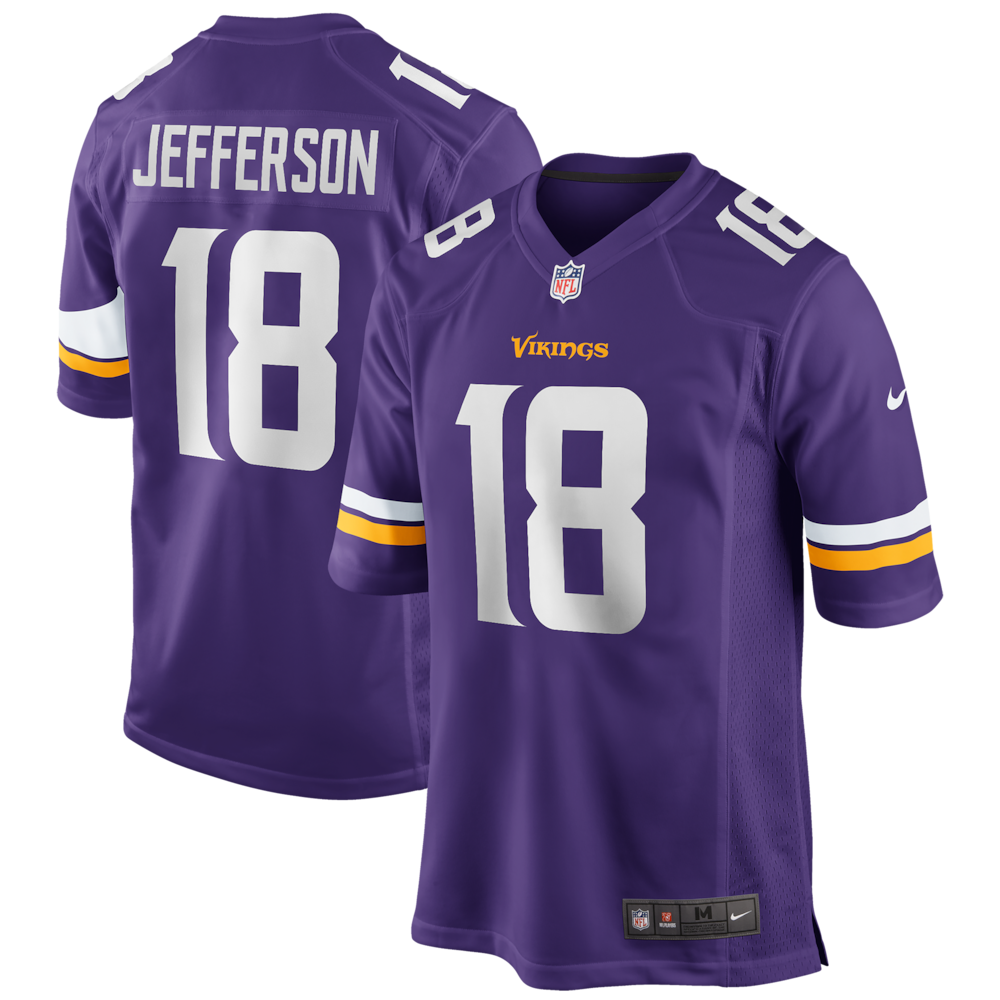 Minnesota Vikings Merch - Men's Justin Jefferson Purple Player Game Jersey 1 - Unicasport Minnesota Vikings Merch - Men's Justin Jefferson Purple Player Game Jersey