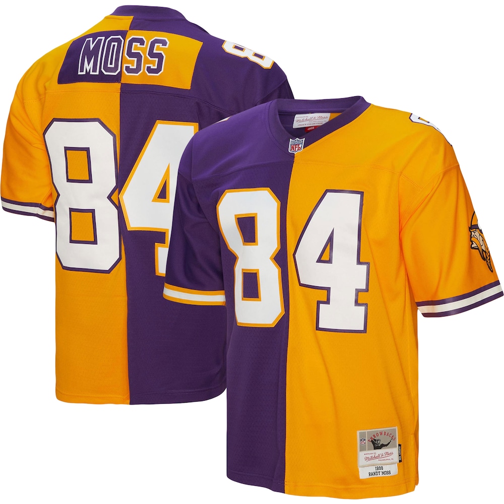 Minnesota Vikings Merch - Men's Randy Moss Purple 1998 Split Legacy Replica Jersey, Gold - Birthday Present For Football Fan 1 - Unicasport Minnesota Vikings Merch - Men's Randy Moss Purple 1998 Split Legacy Replica Jersey, Gold - Birthday Present For Football Fan