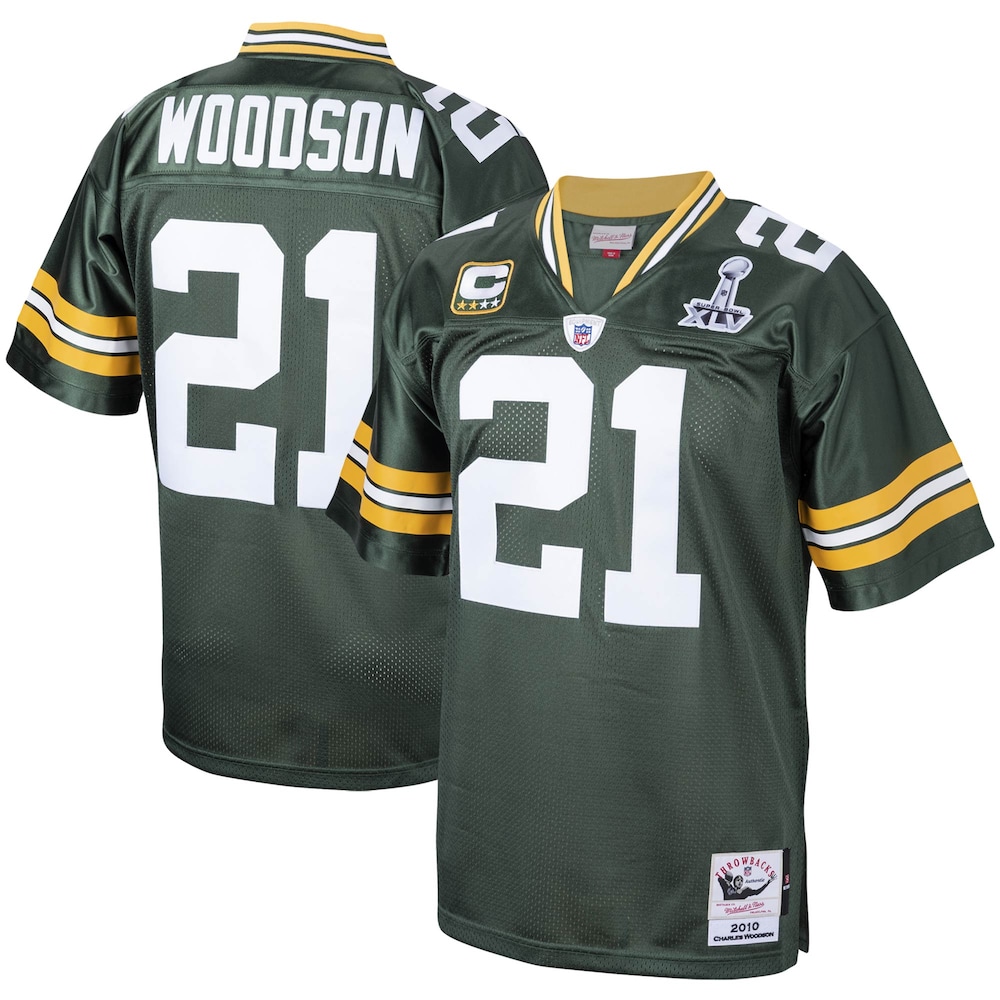 Green Bay Packers Merch - Men's 2010 Charles Woodson Authentic Throwback Retired Player Jersey, Green - Cool Football Gifts 1 - Unicasport Green Bay Packers Merch - Men's 2010 Charles Woodson Authentic Throwback Retired Player Jersey, Green - Cool Football Gifts