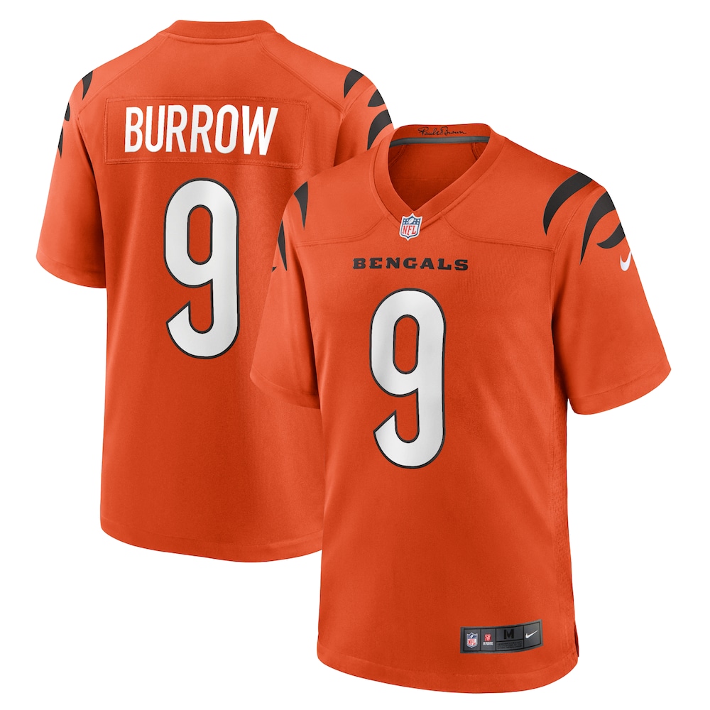 Cincinnati Bengals Merch - Men's Joe Burrow Alternate Game Jersey, Orange 1 - Unicasport Cincinnati Bengals Merch - Men's Joe Burrow Alternate Game Jersey, Orange