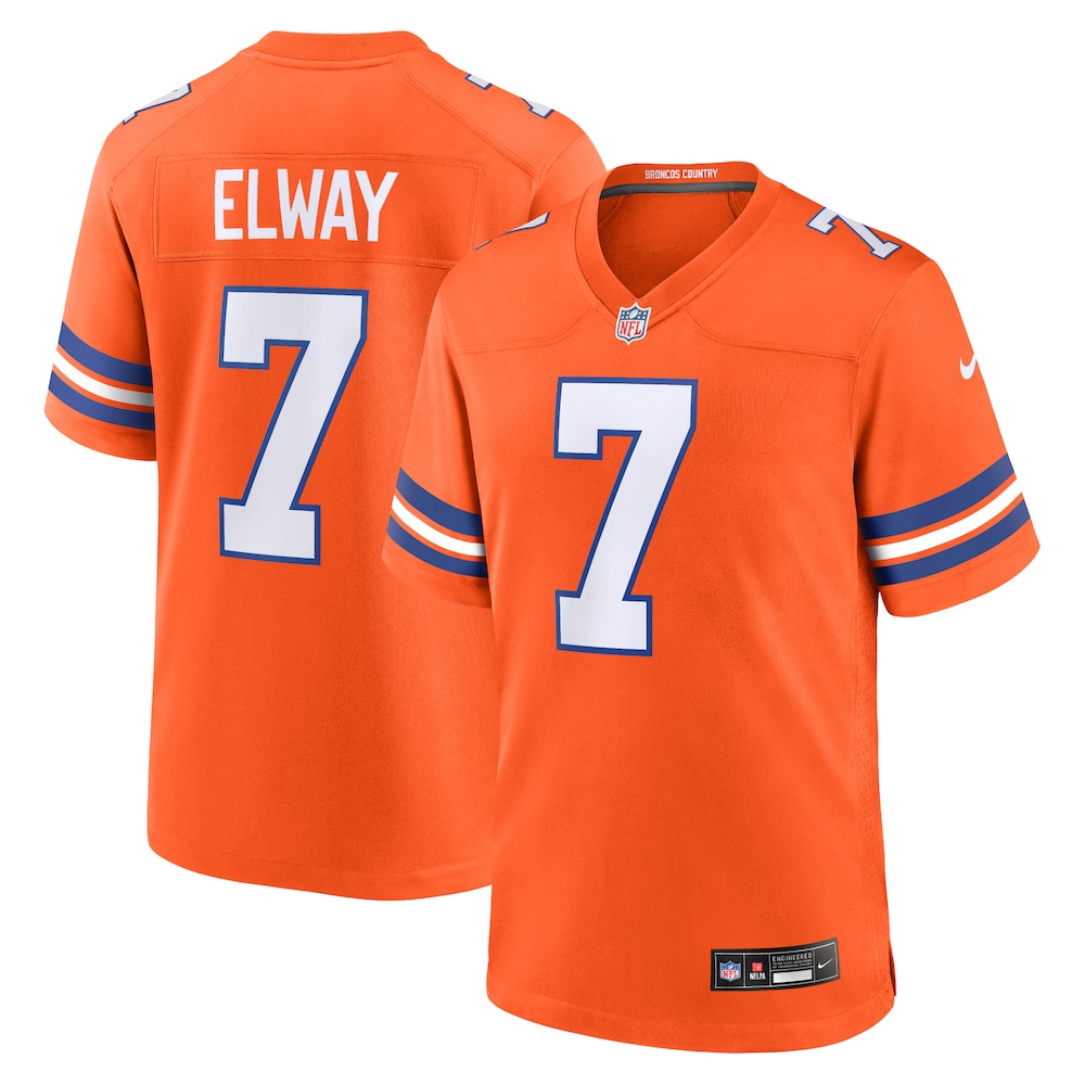 Denver Broncos Merch - Men's John Elway Mile High Collection 1977 Throwback Retired Player Game Jersey, Orange - Best Presents For Football Fans 1 - Unicasport Denver Broncos Merch - Men's John Elway Mile High Collection 1977 Throwback Retired Player Game Jersey, Orange - Best Presents For Football Fans