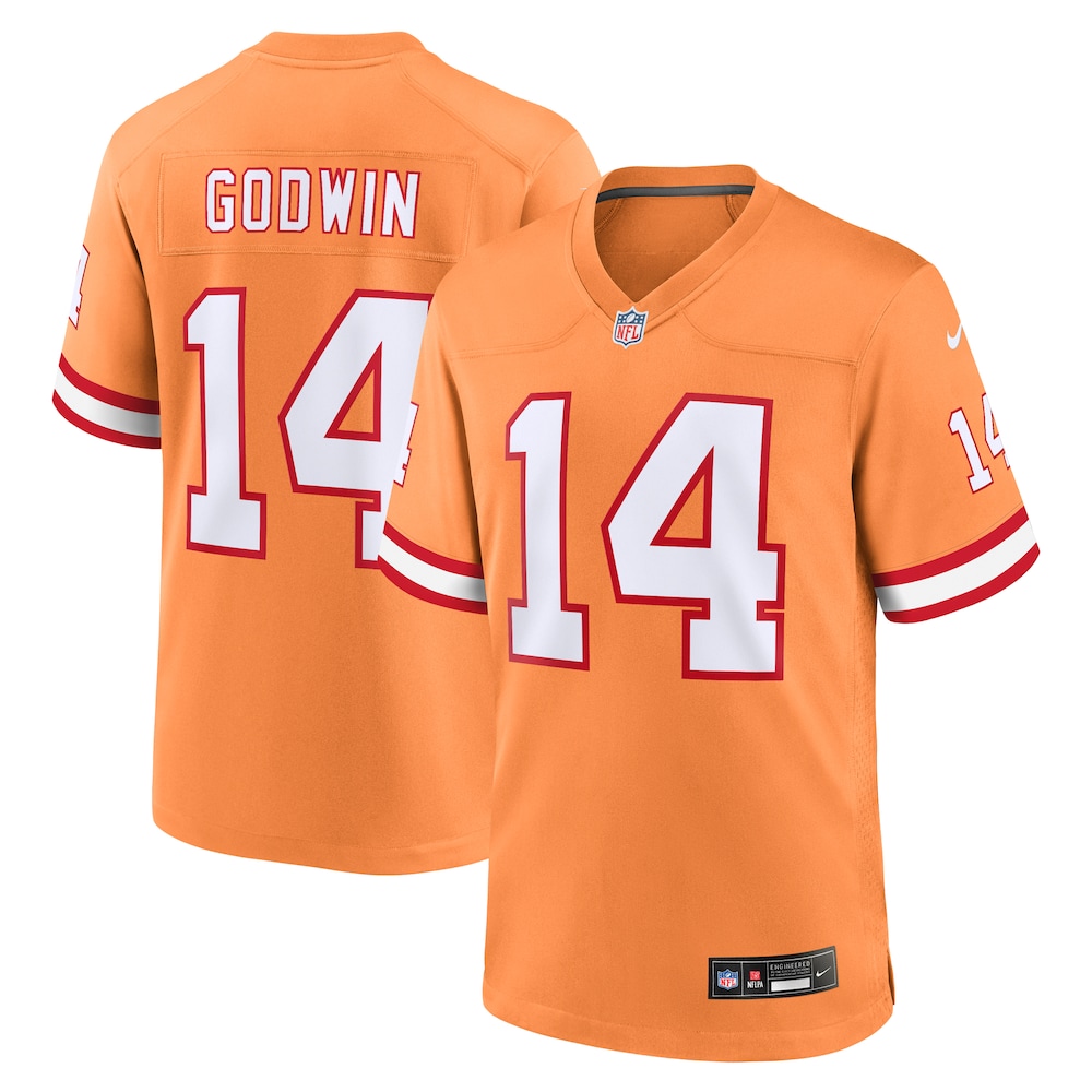 Tampa Bay Buccaneers Merch - Men's Chris Godwin Throwback Game Jersey, Orange For Adults 1 - Unicasport Tampa Bay Buccaneers Merch - Men's Chris Godwin Throwback Game Jersey, Orange For Adults
