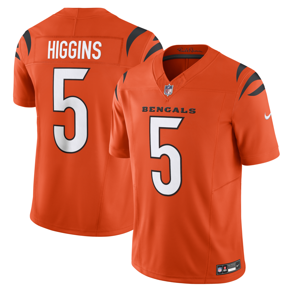 Cincinnati Bengals Merch - Men's Tee Higgins Vapor F.U.S.E. Limited Jersey, Oranges For Men 1 - Unicasport Cincinnati Bengals Merch - Men's Tee Higgins Vapor F.U.S.E. Limited Jersey, Oranges For Men