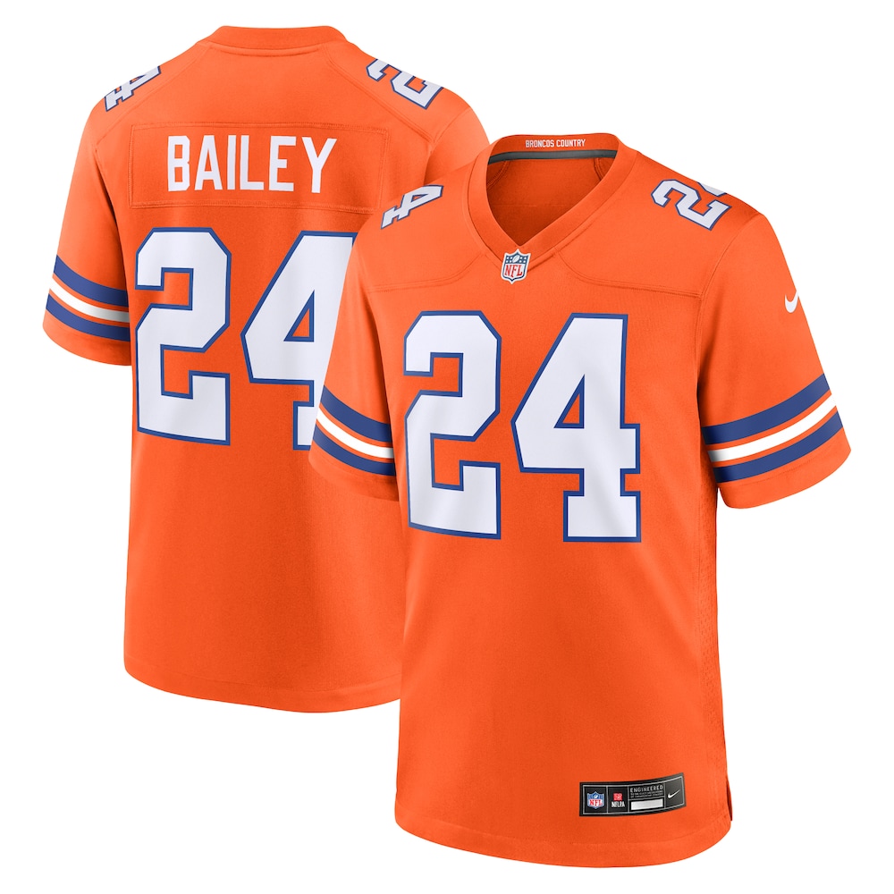 Denver Broncos Merch - Men's Champ Bailey Retired Player Alternate Game Jersey, Orange 1 - Unicasport Denver Broncos Merch - Men's Champ Bailey Retired Player Alternate Game Jersey, Orange