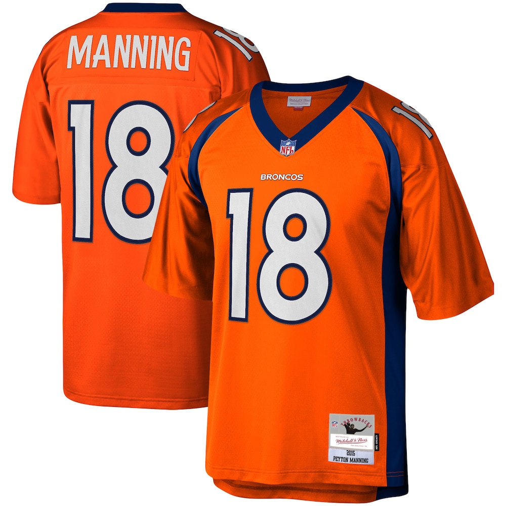 Denver Broncos Merch - Men's Peyton Manning Legacy Replica Jersey, Orange 1 - Unicasport Denver Broncos Merch - Men's Peyton Manning Legacy Replica Jersey, Orange