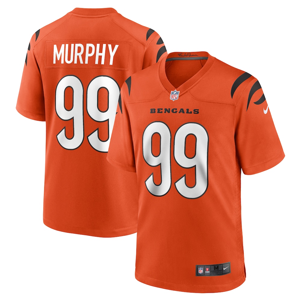 Cincinnati Bengals Merch - Men's Myles Murphy Alternate Game Jersey, Orange 1 - Unicasport Cincinnati Bengals Merch - Men's Myles Murphy Alternate Game Jersey, Orange