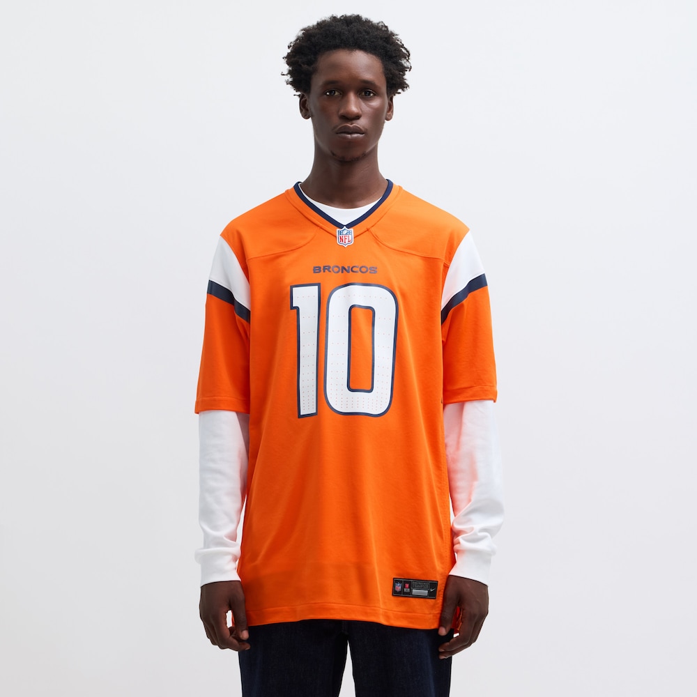Denver Broncos Merch - Men's Bo Nix Player Game Jersey, Orange 1 - Unicasport Denver Broncos Merch - Men's Bo Nix Player Game Jersey, Orange