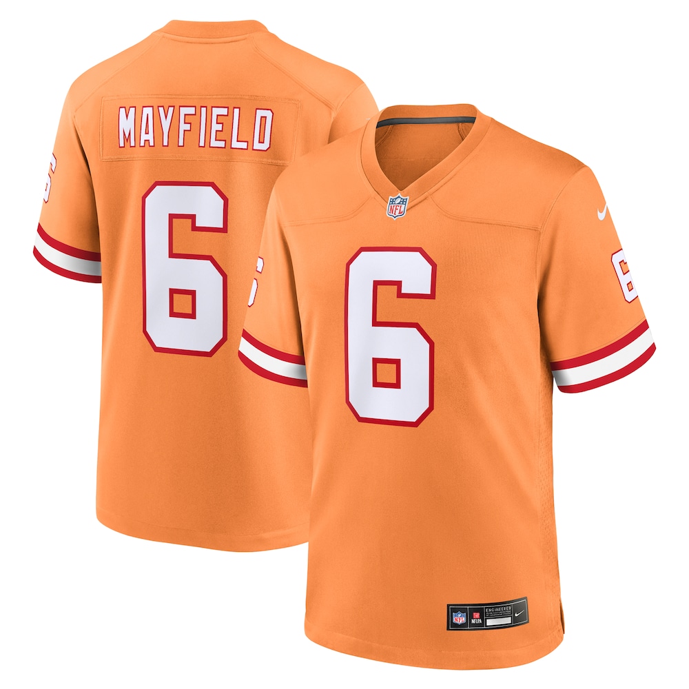 Tampa Bay Buccaneers Merch - Men's Baker Mayfield Throwback Game Jersey, Orange - Best Birthday Gift For Football Lovers 1 - Unicasport Tampa Bay Buccaneers Merch - Men's Baker Mayfield Throwback Game Jersey, Orange - Best Birthday Gift For Football Lovers