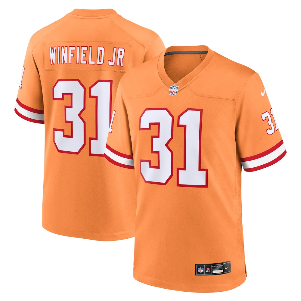 Tampa Bay Buccaneers Merch - Men's Antoine Winfield Jr. Throwback Game Jersey, Orange 1 - Unicasport Tampa Bay Buccaneers Merch - Men's Antoine Winfield Jr. Throwback Game Jersey, Orange