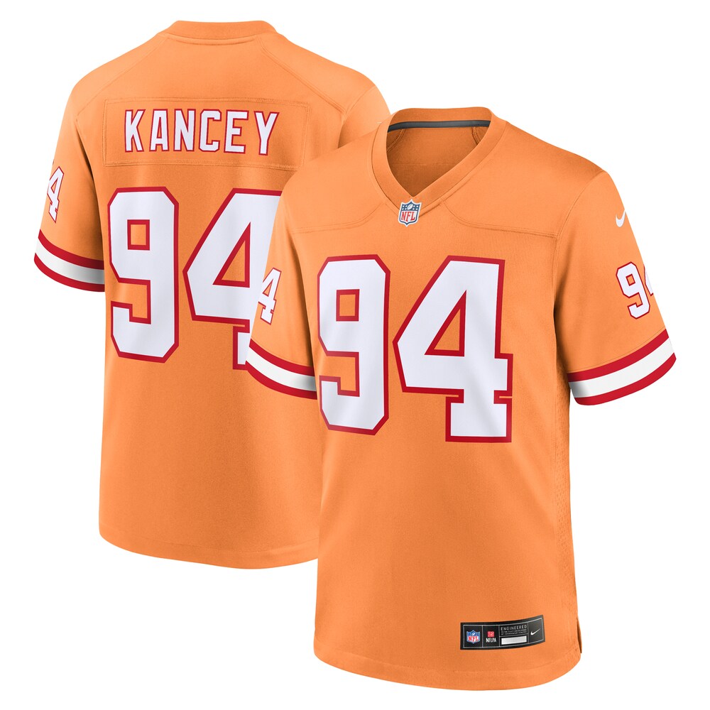Tampa Bay Buccaneers Merch - Men's Calijah Kancey Alternate Game Jersey, Orange  - Cool Football Gifts