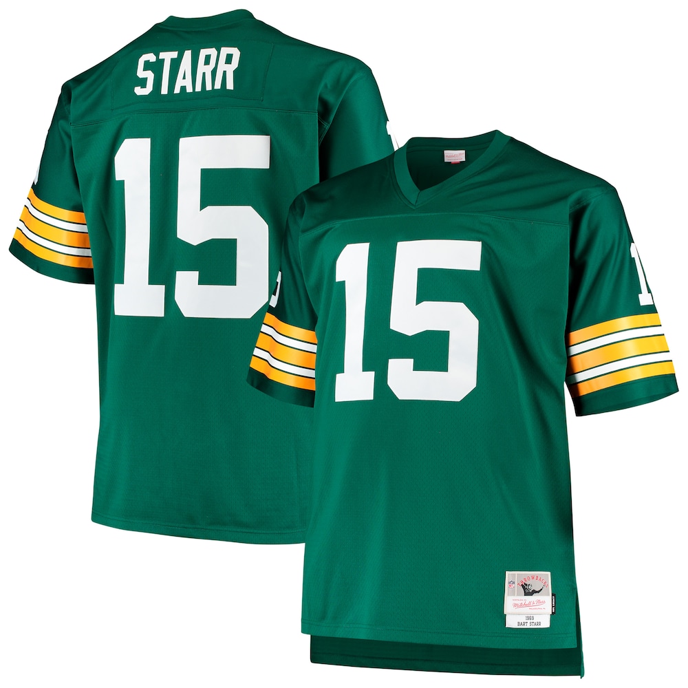 Green Bay Packers Merch - Men's Bart Starr 1968 Retired Player Replica Jersey, Big & Tall, Green - Football Fan Birthday Gift 1 - Unicasport Green Bay Packers Merch - Men's Bart Starr 1968 Retired Player Replica Jersey, Big & Tall, Green - Football Fan Birthday Gift