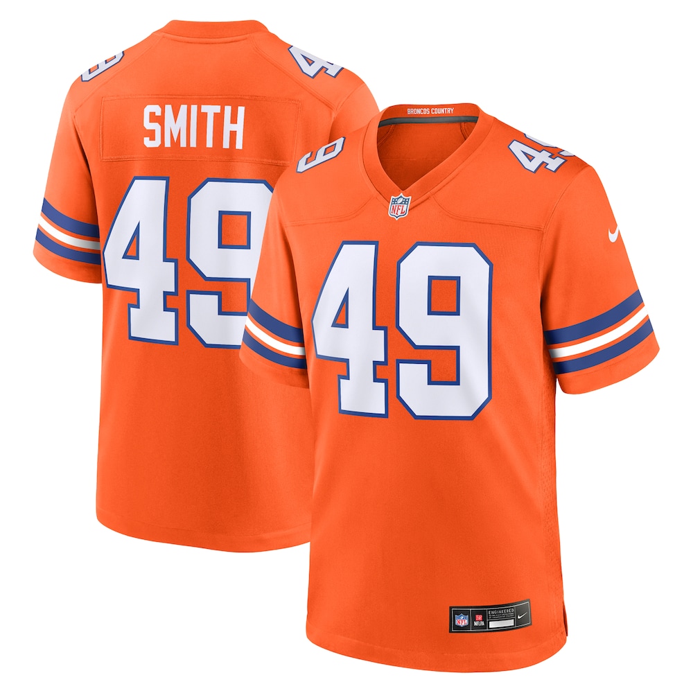 Denver Broncos Merch - Men's Dennis Smith Retired Player Alternate Game Jersey, Orange 1 - Unicasport Denver Broncos Merch - Men's Dennis Smith Retired Player Alternate Game Jersey, Orange