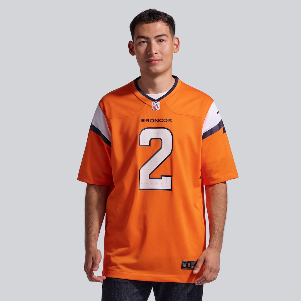 Denver Broncos Merch - Men's Patrick Surtain II Team Game Jersey, Orange 1 - Unicasport Denver Broncos Merch - Men's Patrick Surtain II Team Game Jersey, Orange