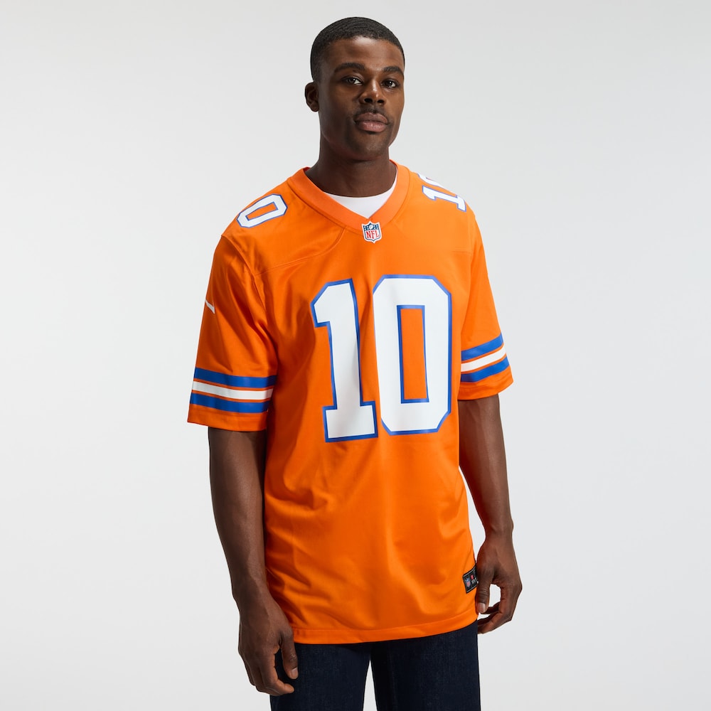 Denver Broncos Merch - Men's Bo Nix Mile High Collection 1977 Throwback Player Game Jersey, Oranges For Men 1 - Unicasport Denver Broncos Merch - Men's Bo Nix Mile High Collection 1977 Throwback Player Game Jersey, Oranges For Men