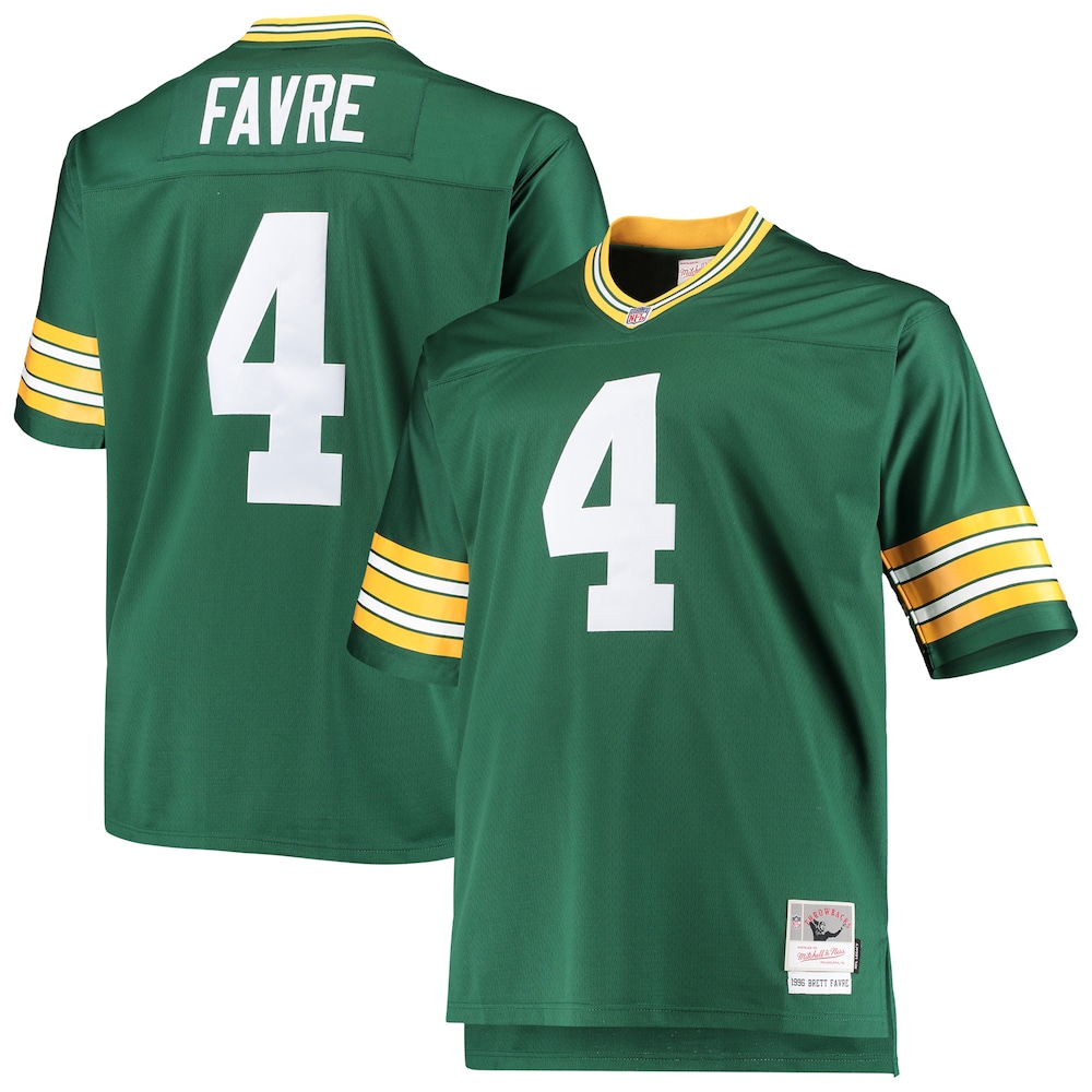 Green Bay Packers Merch - Men's Brett Favre 1996 Retired Player Replica Jersey, Big & Tall, Green 1 - Unicasport Green Bay Packers Merch - Men's Brett Favre 1996 Retired Player Replica Jersey, Big & Tall, Green