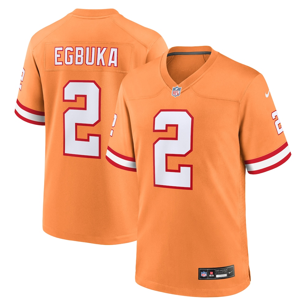 Tampa Bay Buccaneers Merch - Men's Emeka Egbuka Creamsicle Alternate 2 Game Jersey 1 - Unicasport Tampa Bay Buccaneers Merch - Men's Emeka Egbuka Creamsicle Alternate 2 Game Jersey