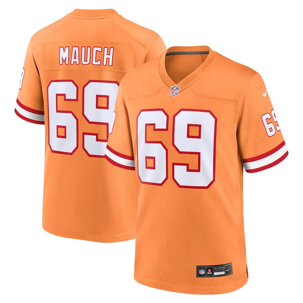 Tampa Bay Buccaneers Merch - Men's Cody Mauch Alternate Game Jersey, Orange 1 - Unicasport Tampa Bay Buccaneers Merch - Men's Cody Mauch Alternate Game Jersey, Orange