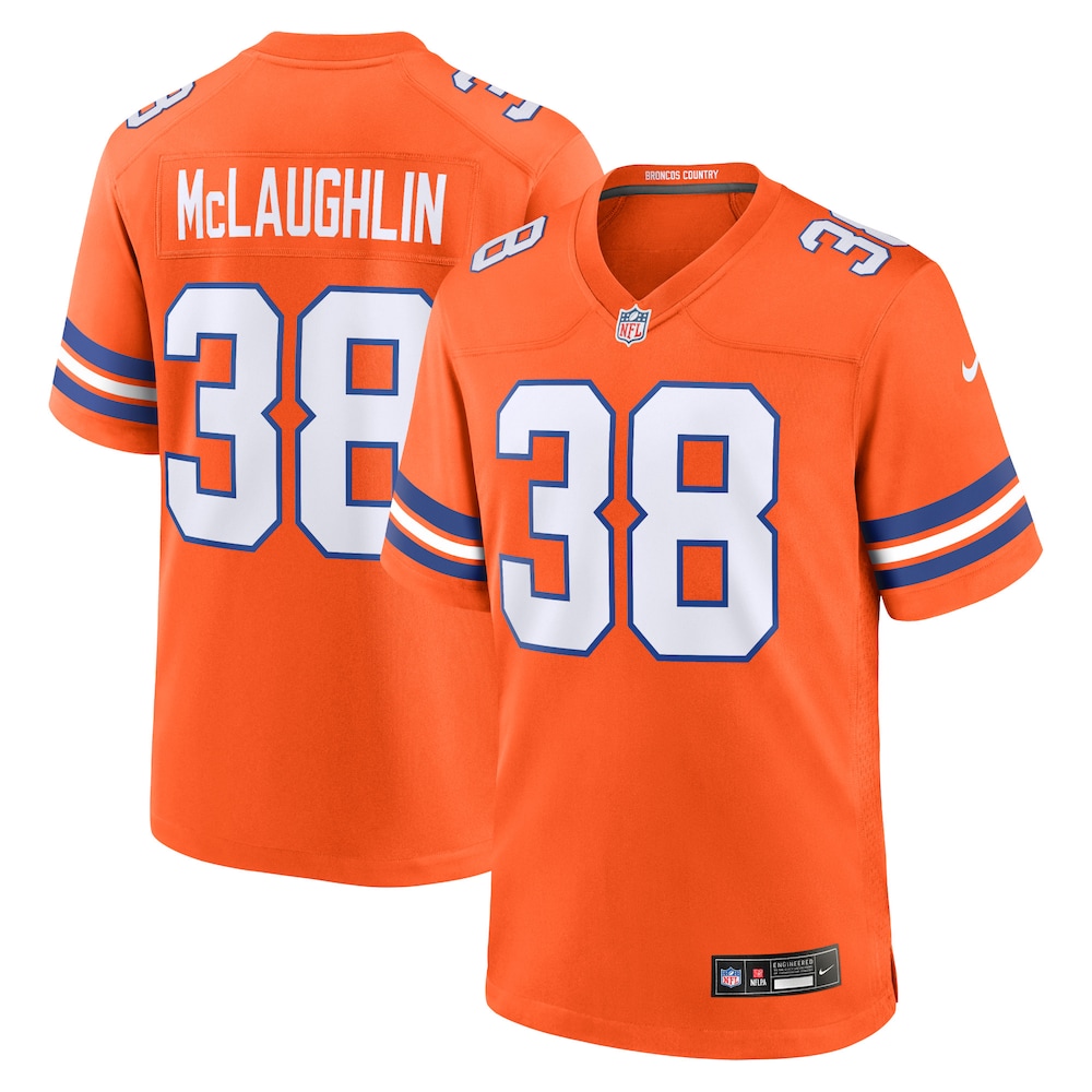 Denver Broncos Merch - Men's Jaleel McLaughlin Mile High Collection 1977 Throwback Player Game Jersey, Orange - Presents For Football Fans 1 - Unicasport Denver Broncos Merch - Men's Jaleel McLaughlin Mile High Collection 1977 Throwback Player Game Jersey, Orange - Presents For Football Fans