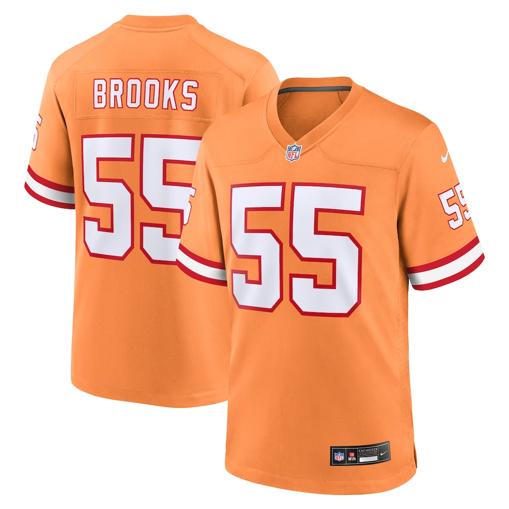 Tampa Bay Buccaneers Merch - Men's Derrick Brooks Throwback Game Jersey, Orange 1 - Unicasport Tampa Bay Buccaneers Merch - Men's Derrick Brooks Throwback Game Jersey, Orange